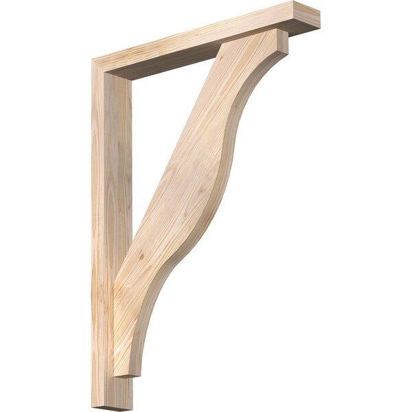 Ekena Millwork Funston Block Smooth Bracket w/ Offset Brace, Douglas Fir, 3 1/2"W x 22"D x 30"H BKT0402X22X30FST05SDF - main